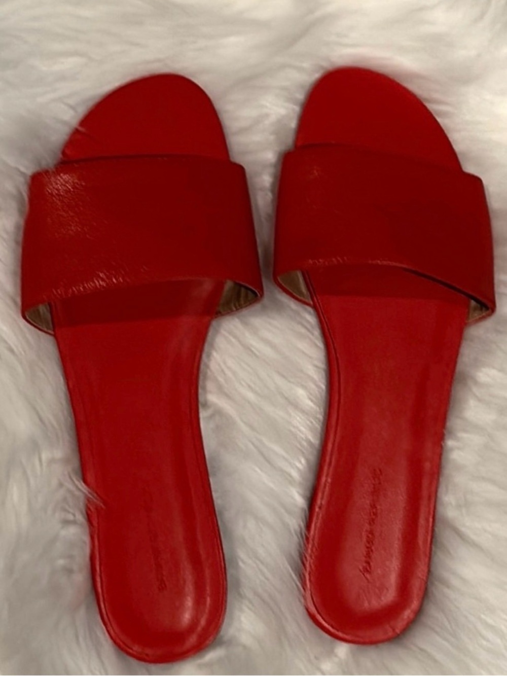 Banana Republic Genuine leather Slides Sandals Red
